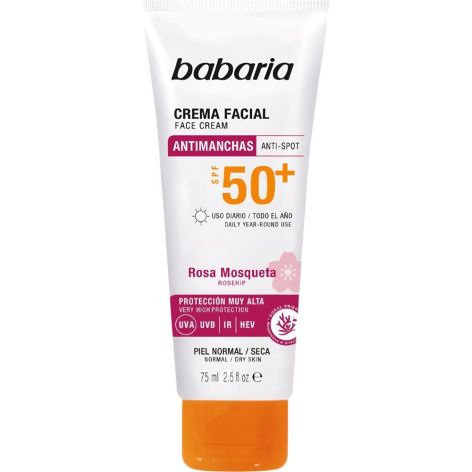 BABARIA SOLAR FACIAL ANTIMANCHAS ROSA MOSQUETA SPF50+ 75 ML 1