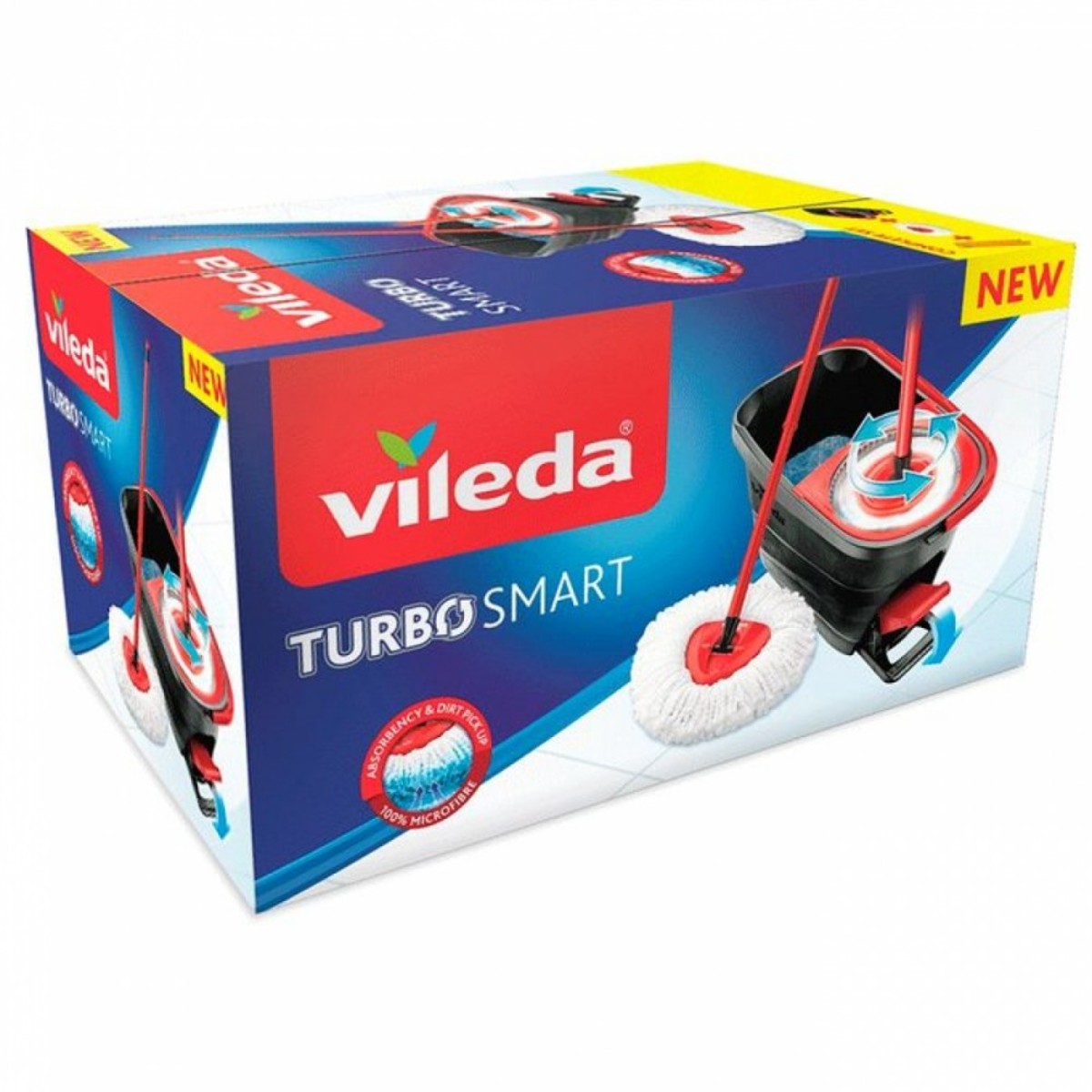 VILEDA TURBO SMART SET CUBO CON PEDAL+FREGONA+PALO CUBO 5 LITROS 1